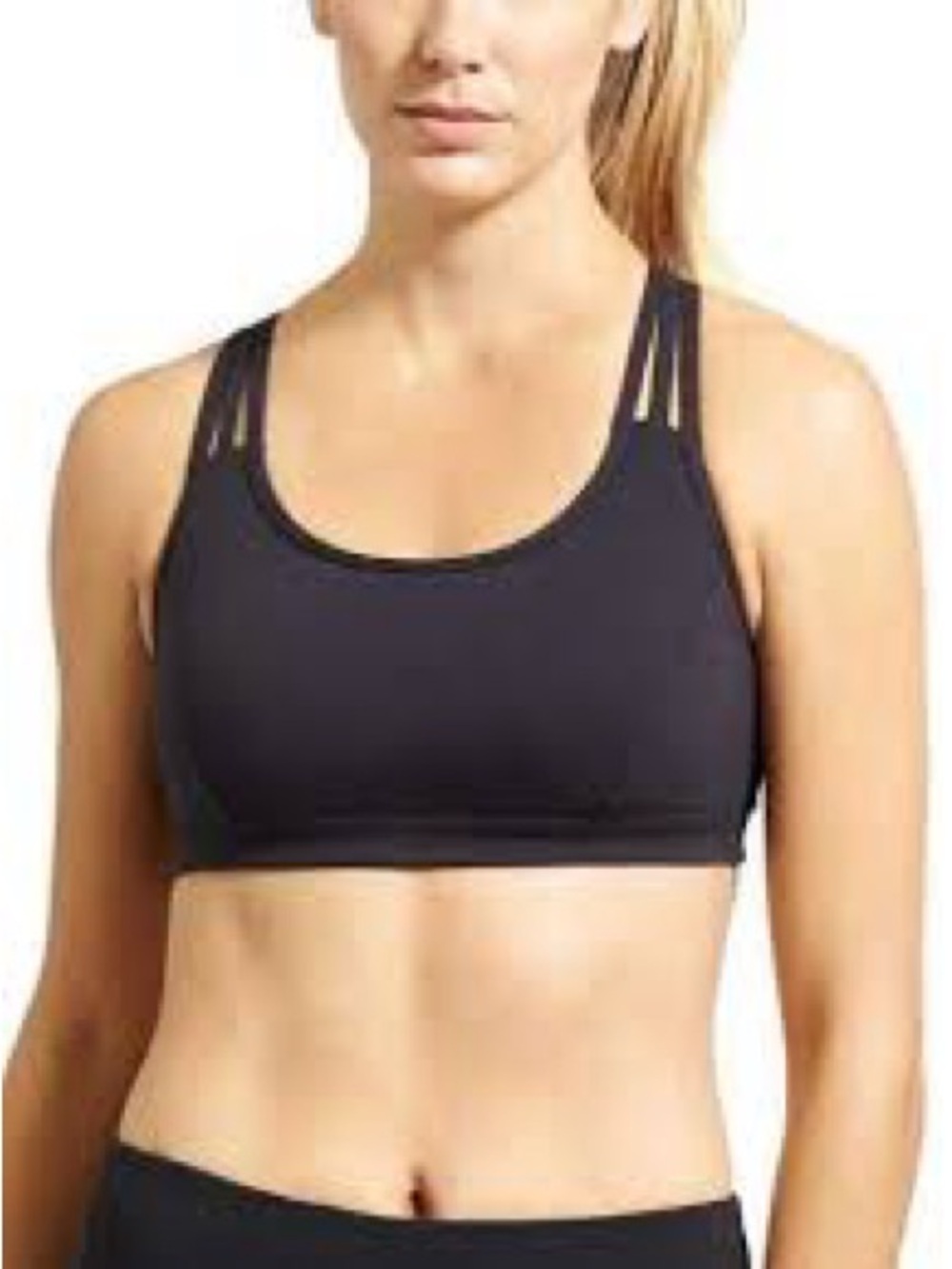 Athleta Black Fully Focused Strappy Sports Bra